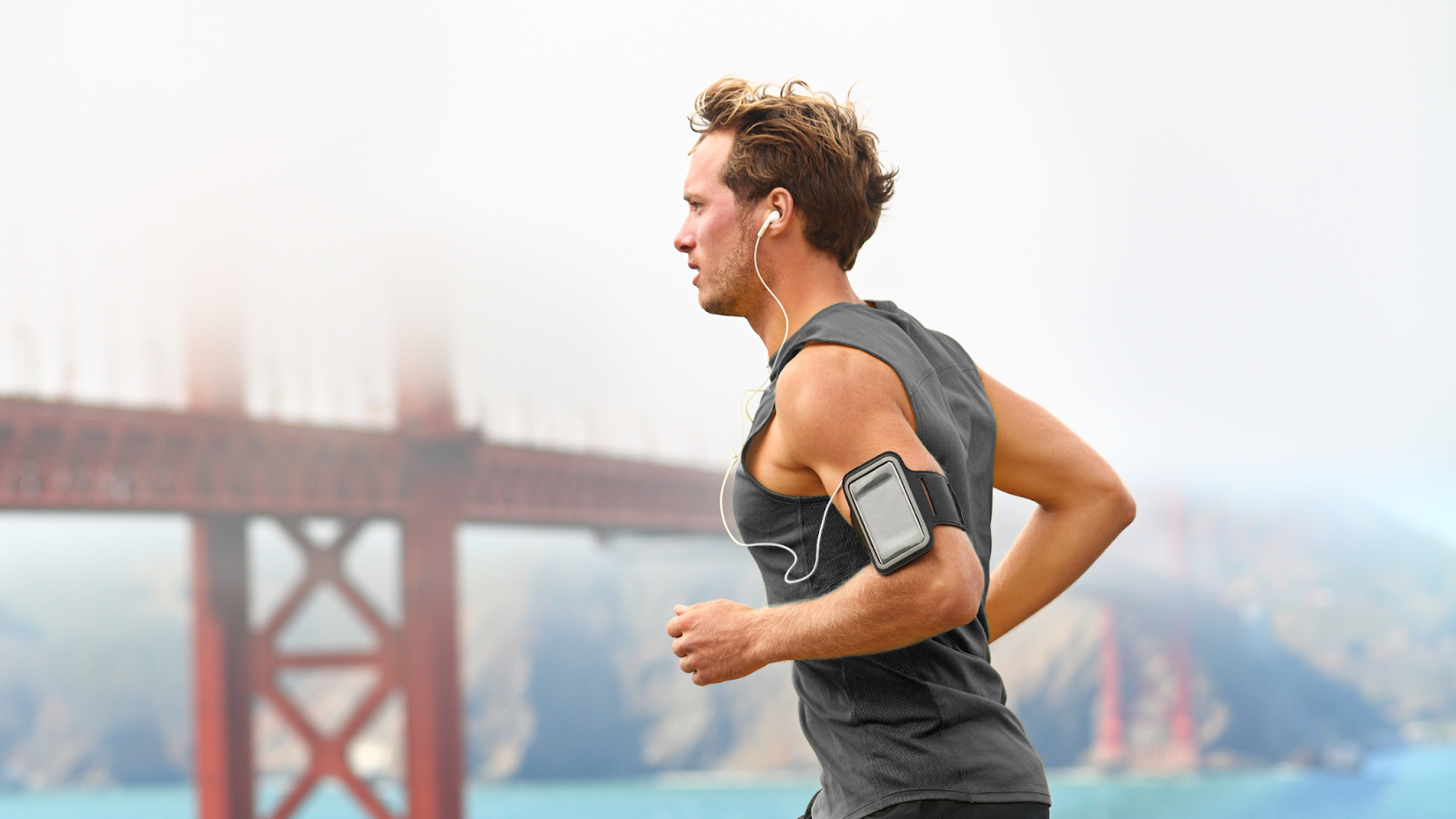 Man running in San Francisco