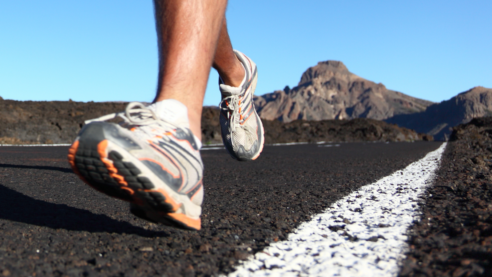 Man running with ease in his running shoes