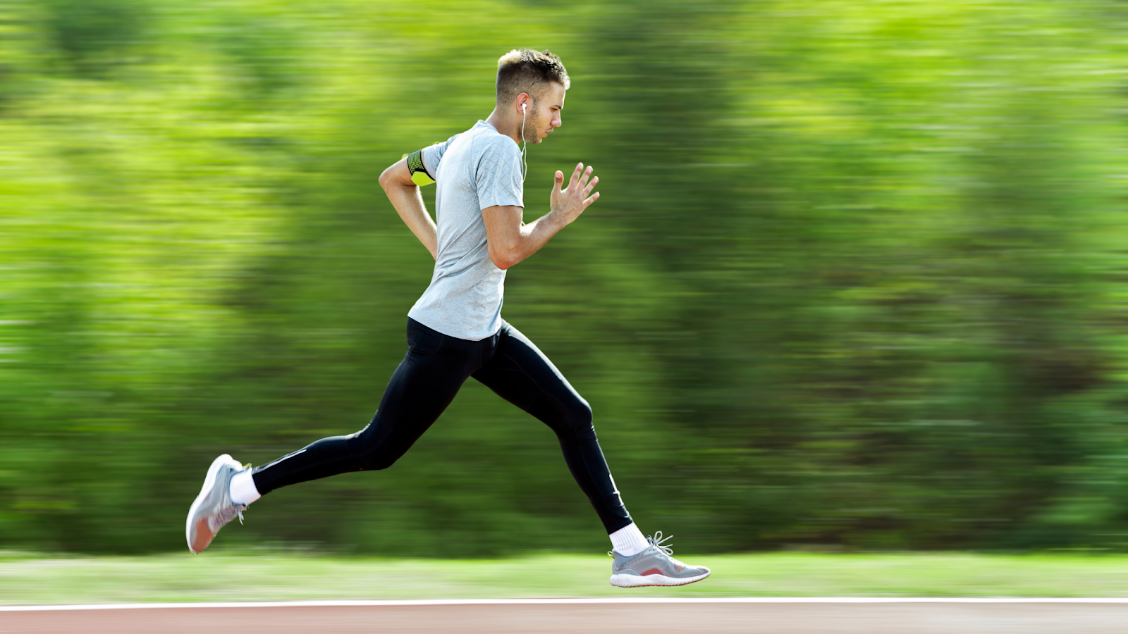Man running at a very fast pace