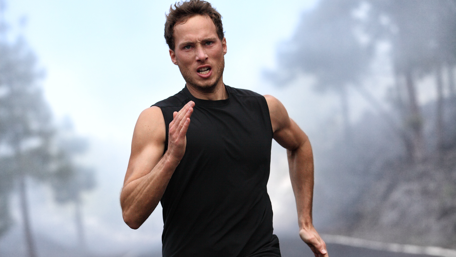 Man running fast